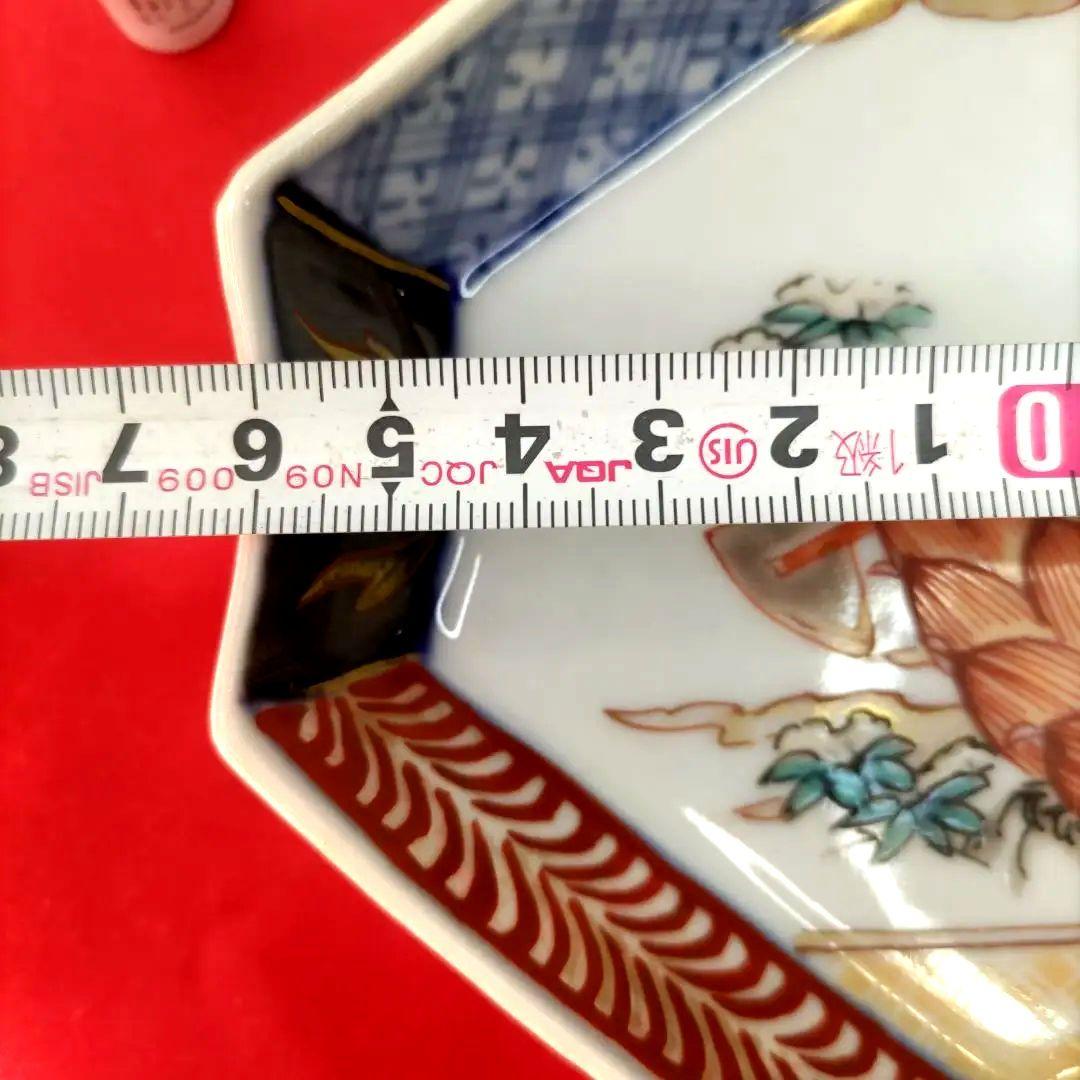 有田焼　伊万里焼　古伊万里　金彩　色絵　小皿　舟皿　八角皿　刺し身皿　5客セット