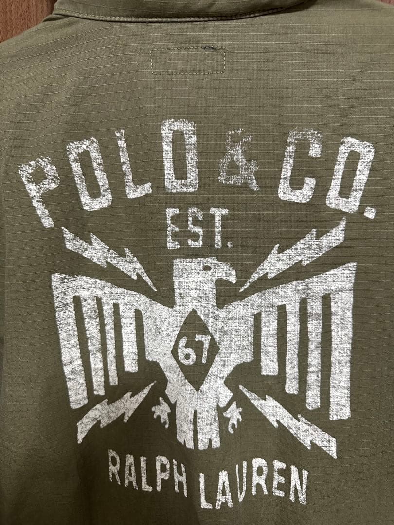 【希少】ポロ ラルフローレン ミリタリージャケット 背面ビッグプリント