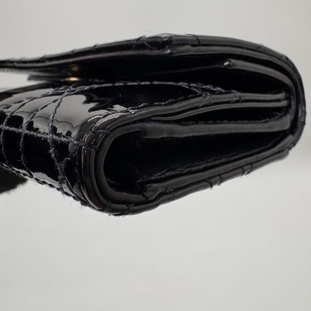 DIOR☆レディ ディオール☆エナメル☆ロータスウォレット☆カナージュ☆財布