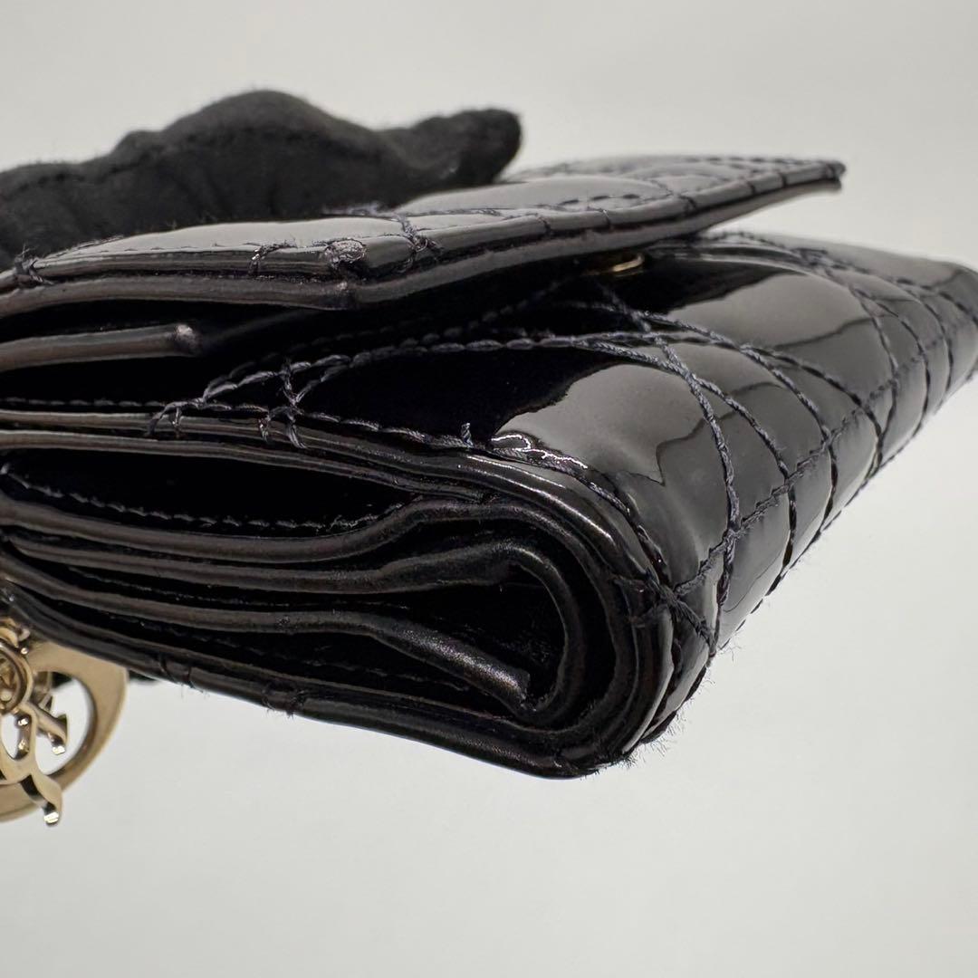 DIOR☆レディ ディオール☆エナメル☆ロータスウォレット☆カナージュ☆財布