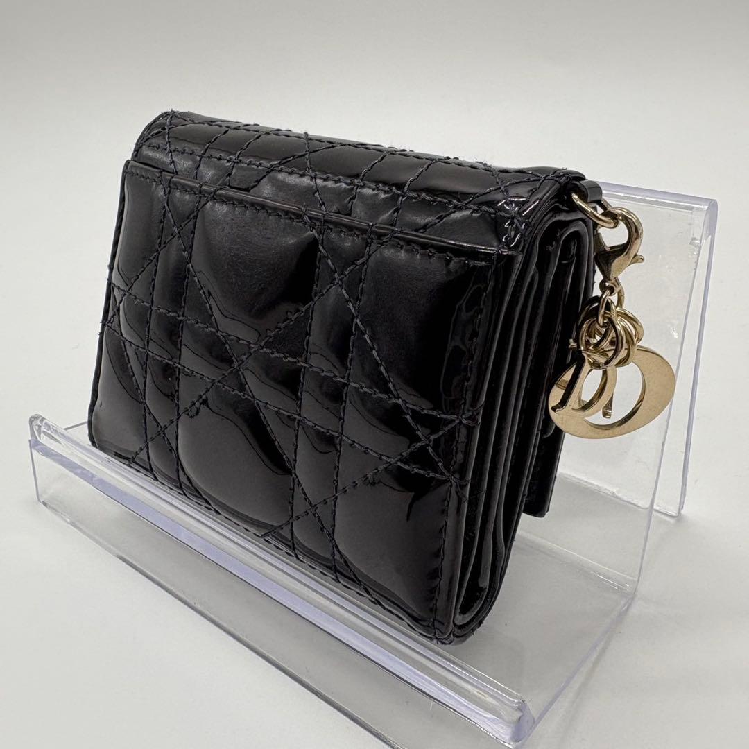 DIOR☆レディ ディオール☆エナメル☆ロータスウォレット☆カナージュ☆財布