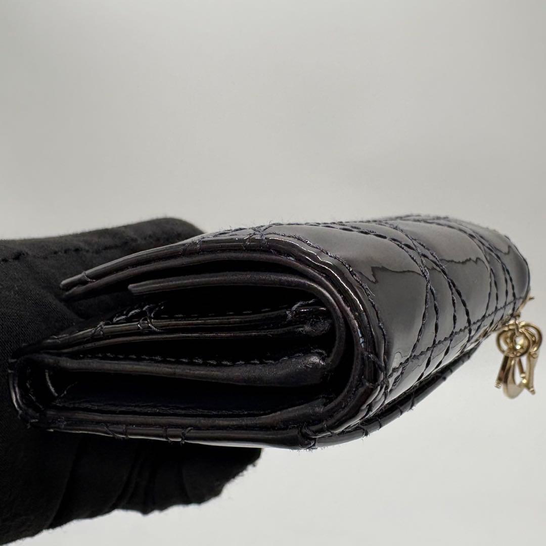 DIOR☆レディ ディオール☆エナメル☆ロータスウォレット☆カナージュ☆財布