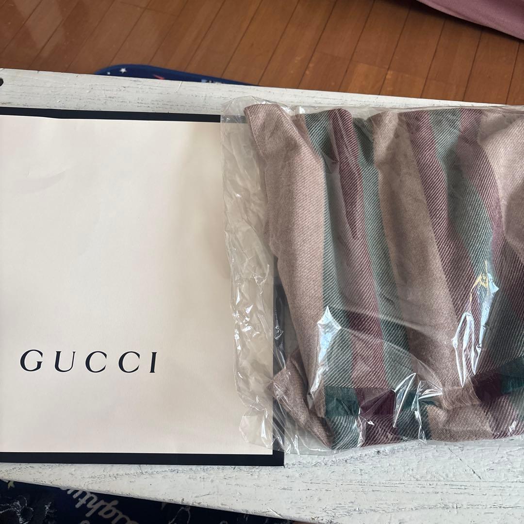 グッチ マフラー ウェビングライン マフラー ユニセックス 男女兼 ベージュ系