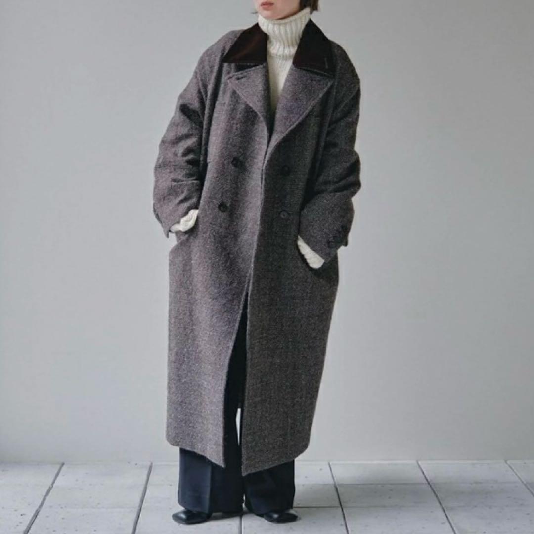 TODAYFUL ダブルカラーツイードコート