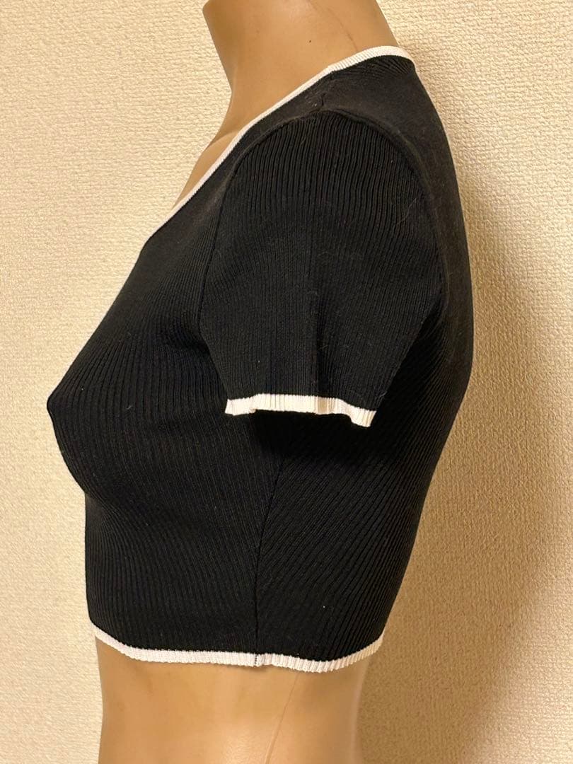 激レア美品！CHANELクロップド丈★リブニットチビTシャツ36