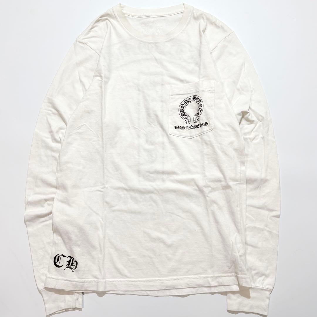 CHROME HEARTS ロンT バックロゴ ロサンゼルス ホワイト S