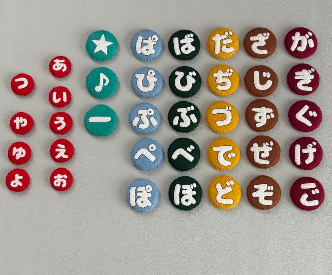 ハンドメイド　ひらがなフェルト文字　濁点セット　「き」「さ」表記変更
