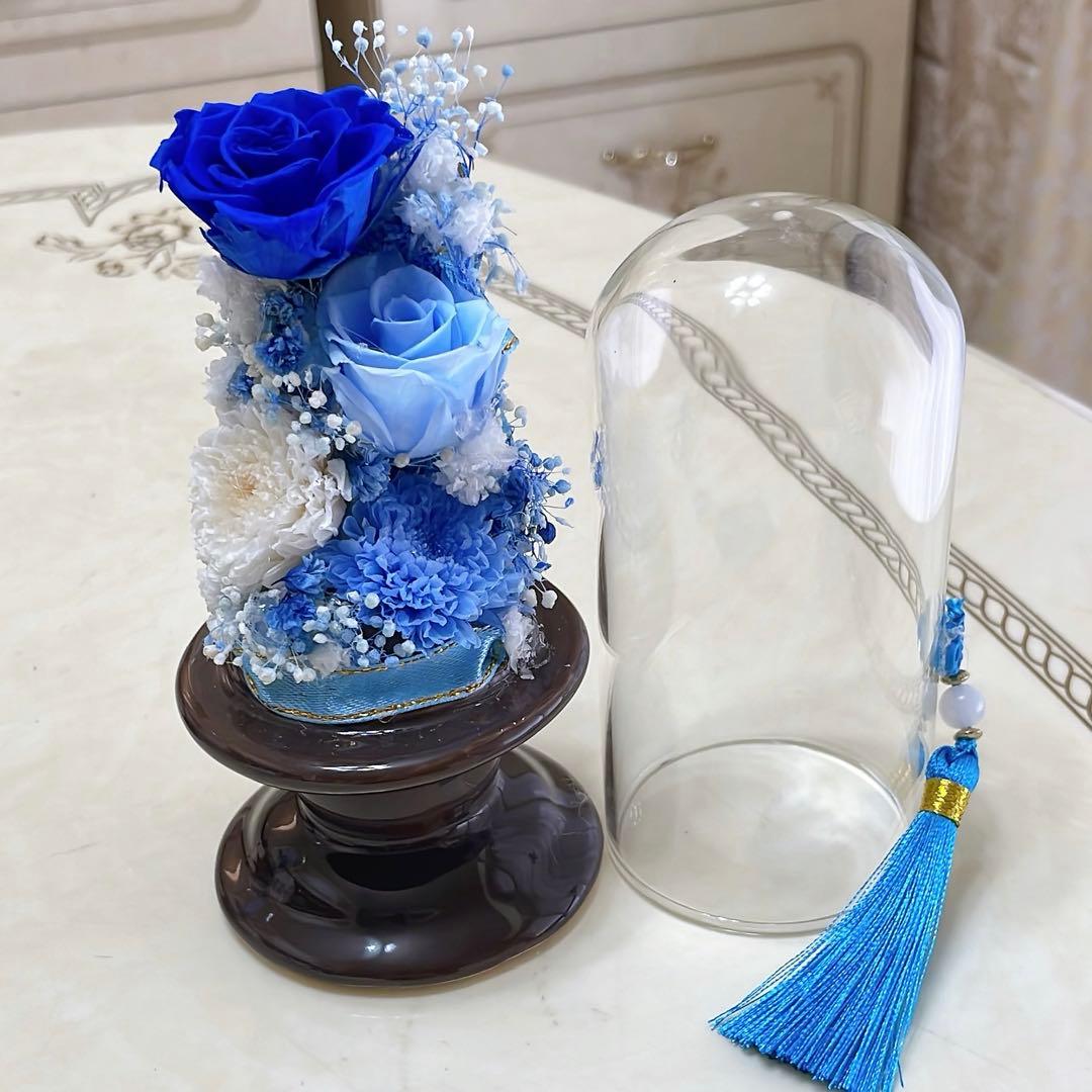 高級感のある茶色陶器ガラスドーム仏花（2ケース9800円）（1ケースは5000円