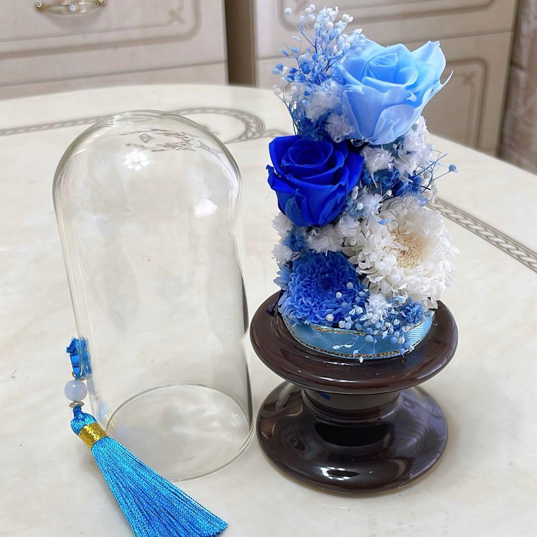 高級感のある茶色陶器ガラスドーム仏花（2ケース9800円）（1ケースは5000円