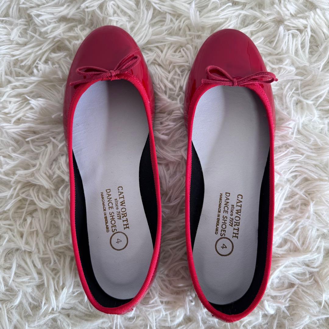 【新品】CATWORTH カットワース バレエシューズ 赤 英国製