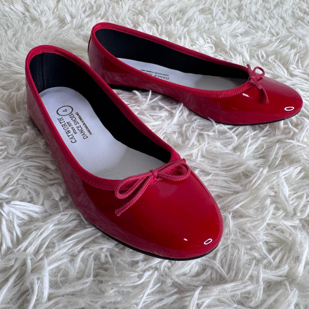 【新品】CATWORTH カットワース バレエシューズ 赤 英国製