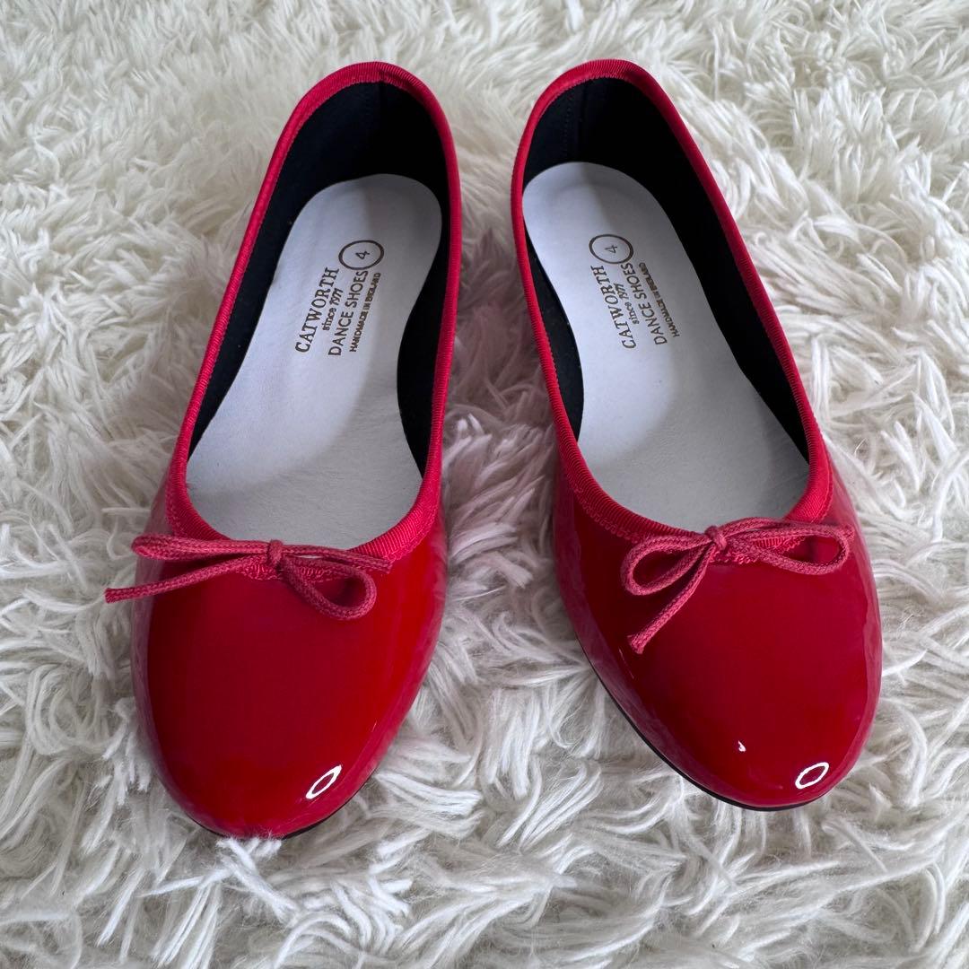 【新品】CATWORTH カットワース バレエシューズ 赤 英国製