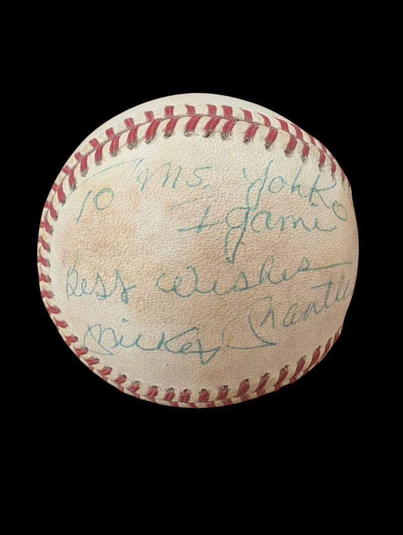 貴重　ミッキーマントル サイン入り野球ボール　ニューヨークヤンキース