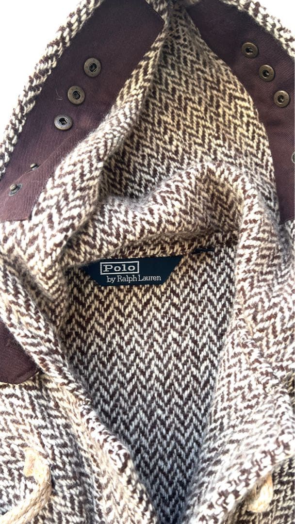 90sラルフローレン マキシ丈ダッフルコート ニット オーバーサイズ