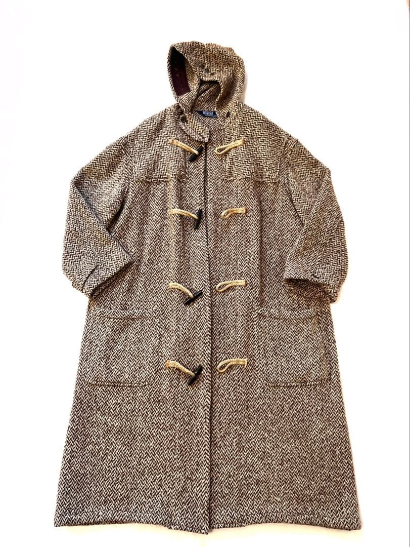 90sラルフローレン マキシ丈ダッフルコート ニット オーバーサイズ