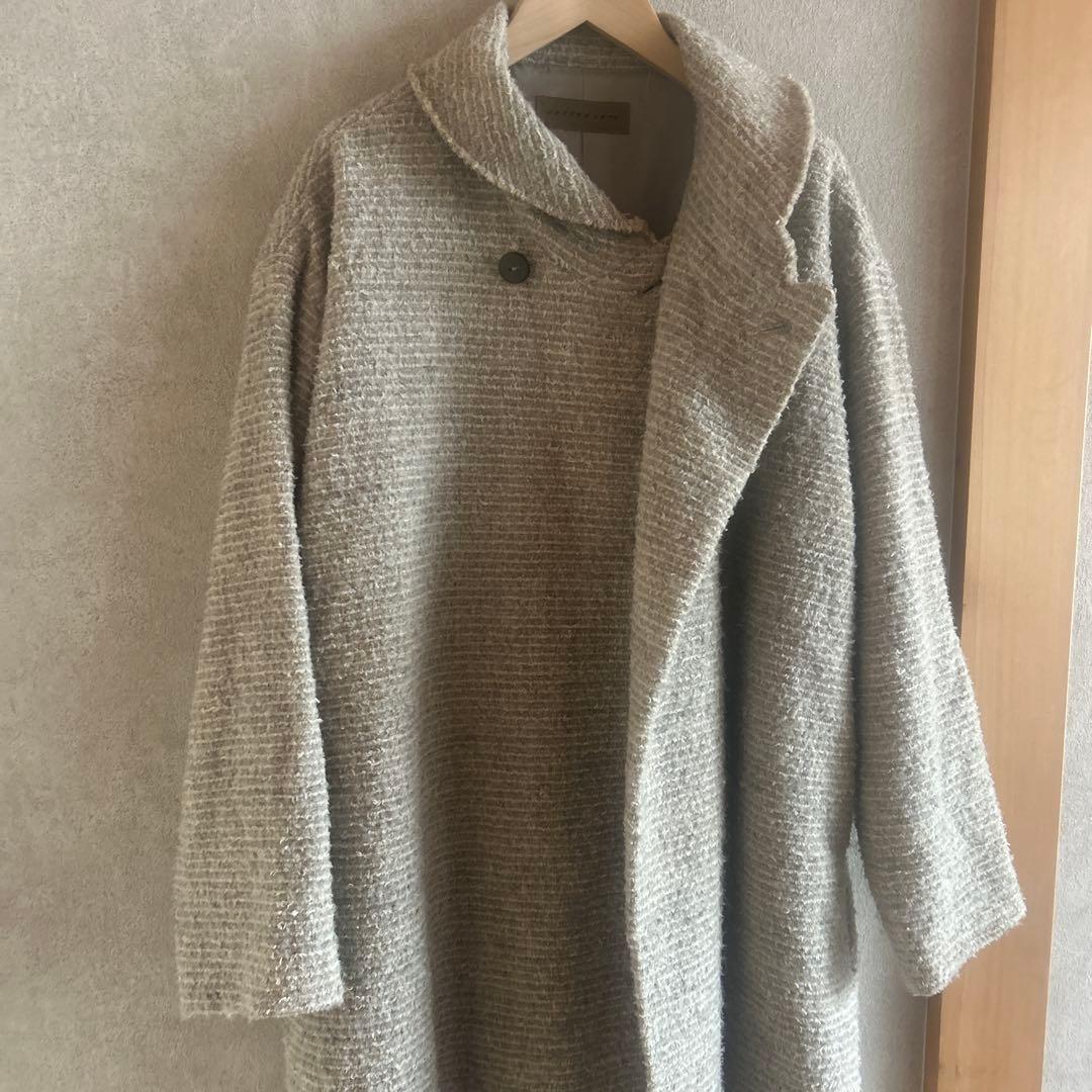 hopeヨーガンレール　ウールコットンミックスツイードコート　Mゆったりめ