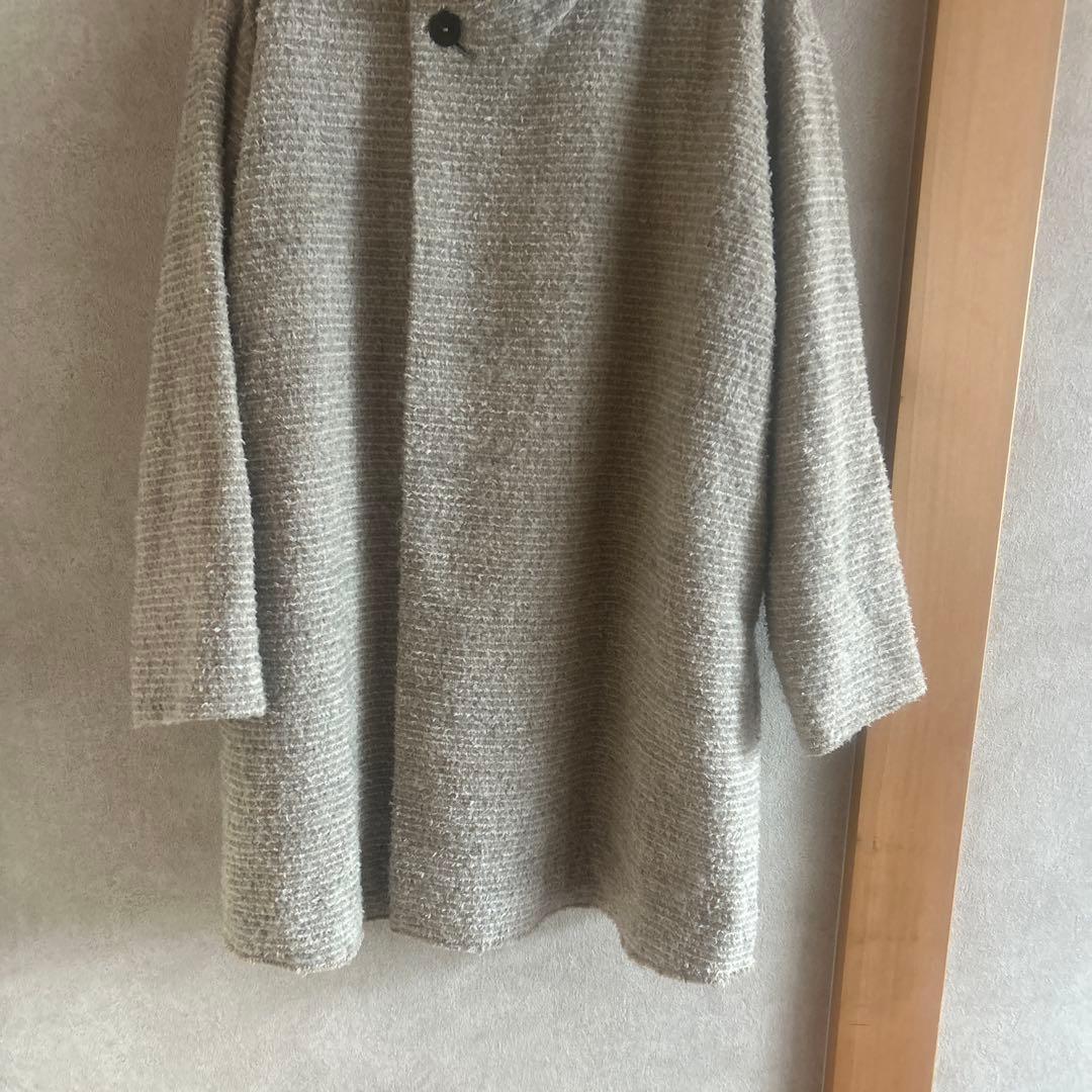 hopeヨーガンレール　ウールコットンミックスツイードコート　Mゆったりめ
