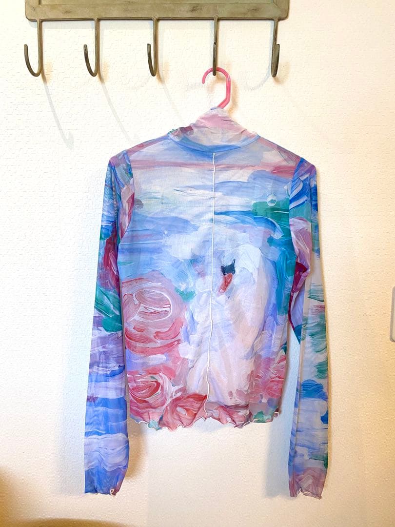 poppy あさぎーにょ　スワンシースルートップス　フラワー 花柄