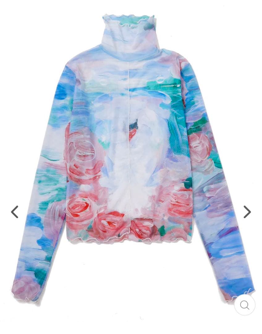 poppy あさぎーにょ　スワンシースルートップス　フラワー 花柄