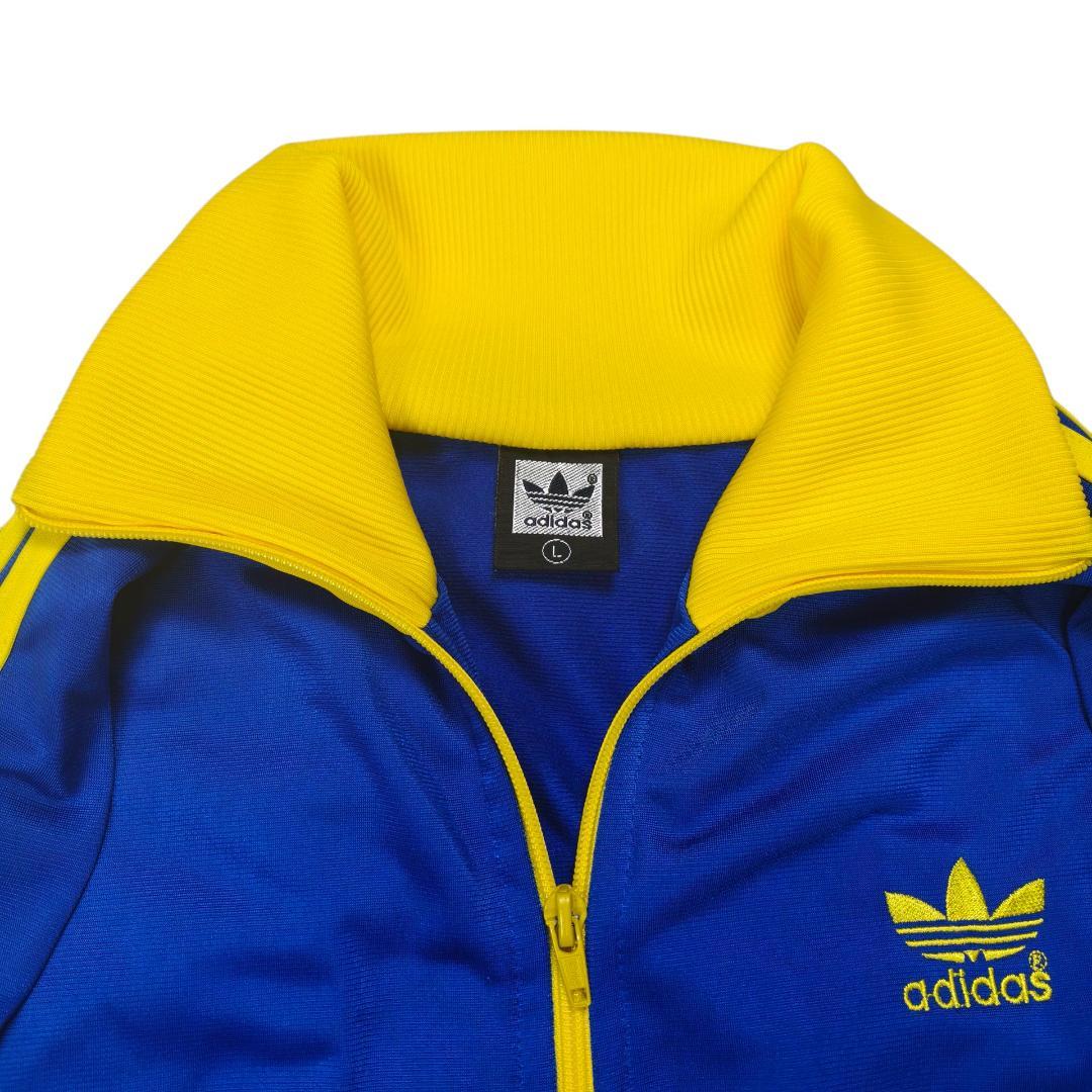 虎之助 美品 adidas MUSAジップ トラックジャケット L 青 黄