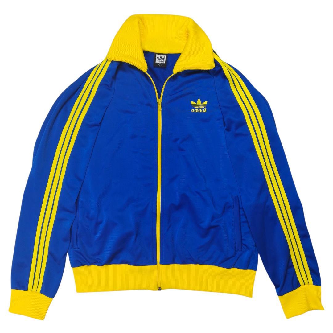 虎之助 美品 adidas MUSAジップ トラックジャケット L 青 黄