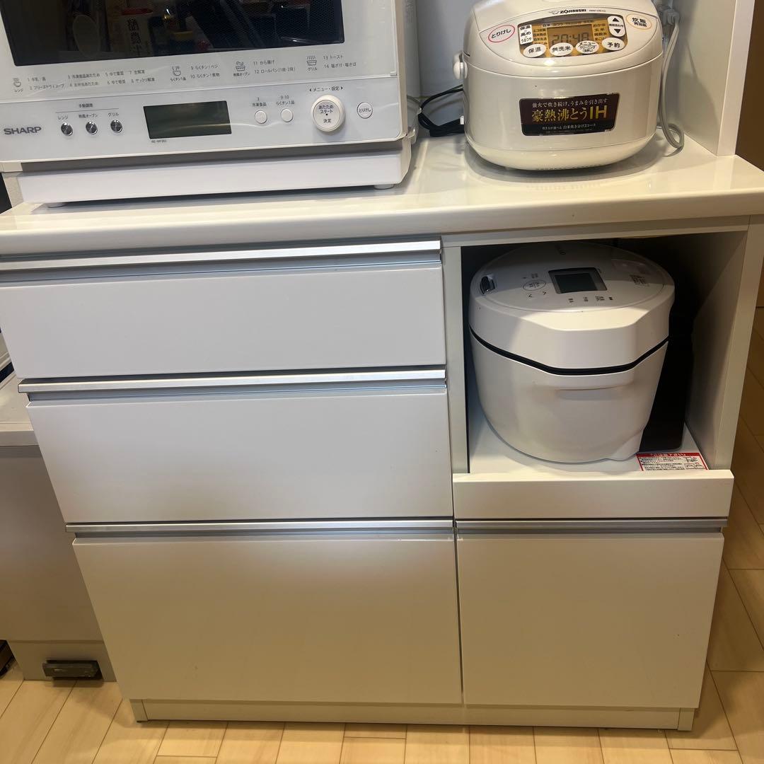 ニトリ　キッチンボード　レジューム 90AG-S WH/90QL-R WH