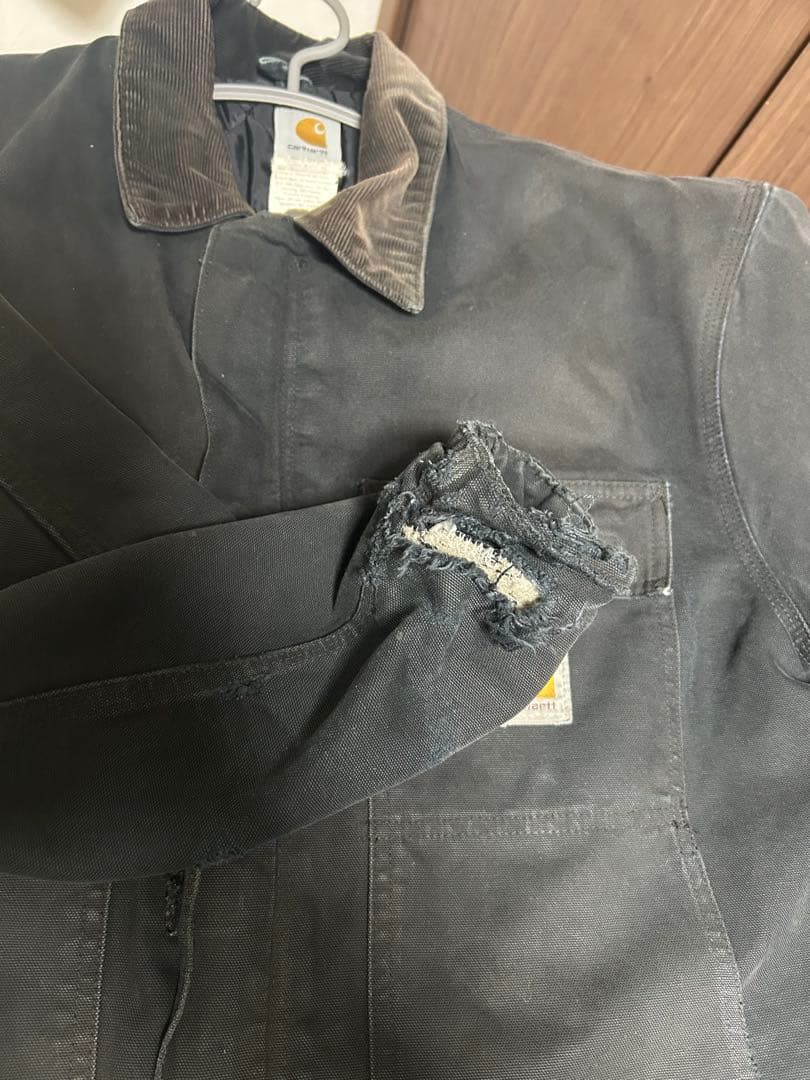 値下げ　Carhartt トラディショナルコート　ブラックフェード　カバーオール