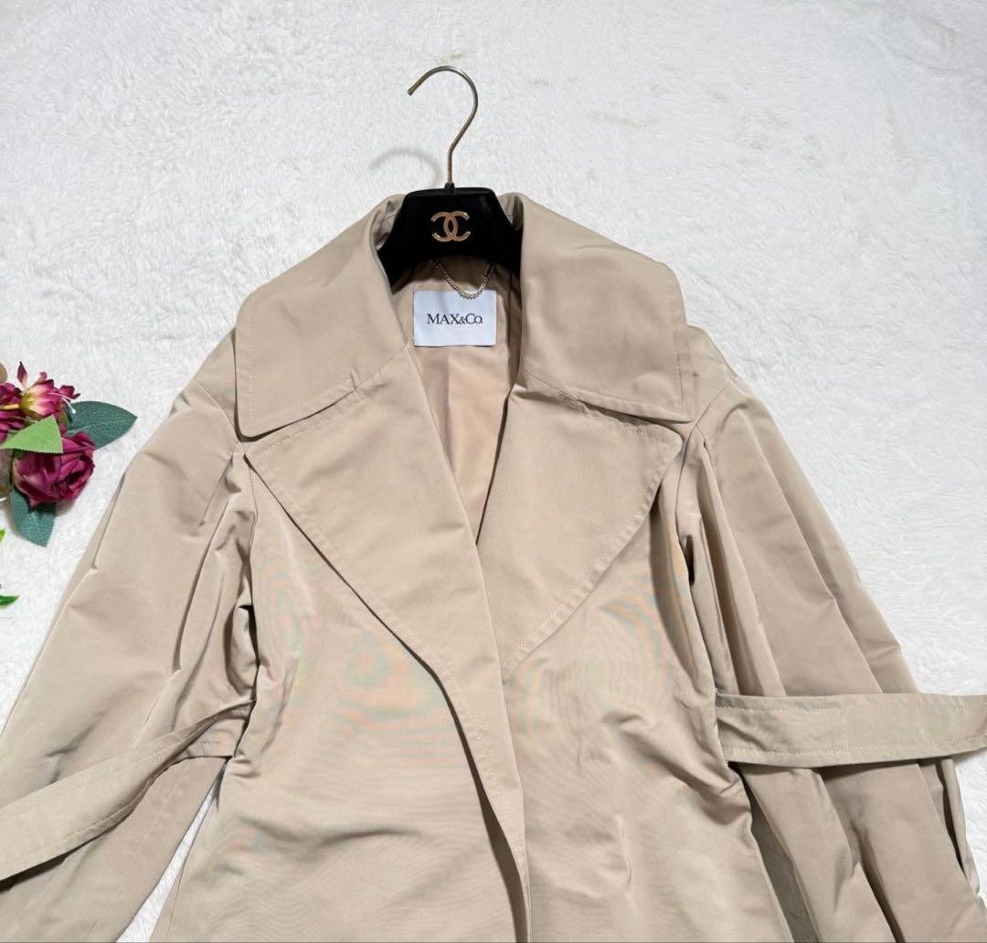美品　マックスマーラ　トレンチコート　ベージュ　女優襟　ラップコート　近年