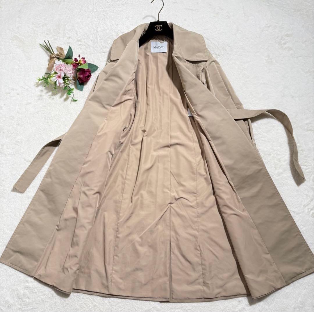 美品　マックスマーラ　トレンチコート　ベージュ　女優襟　ラップコート　近年