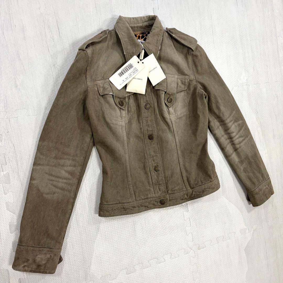 新品未使用 タグ付 ドルチェ&ガッバーナ ヒョウ柄 デニム ジャケット 40