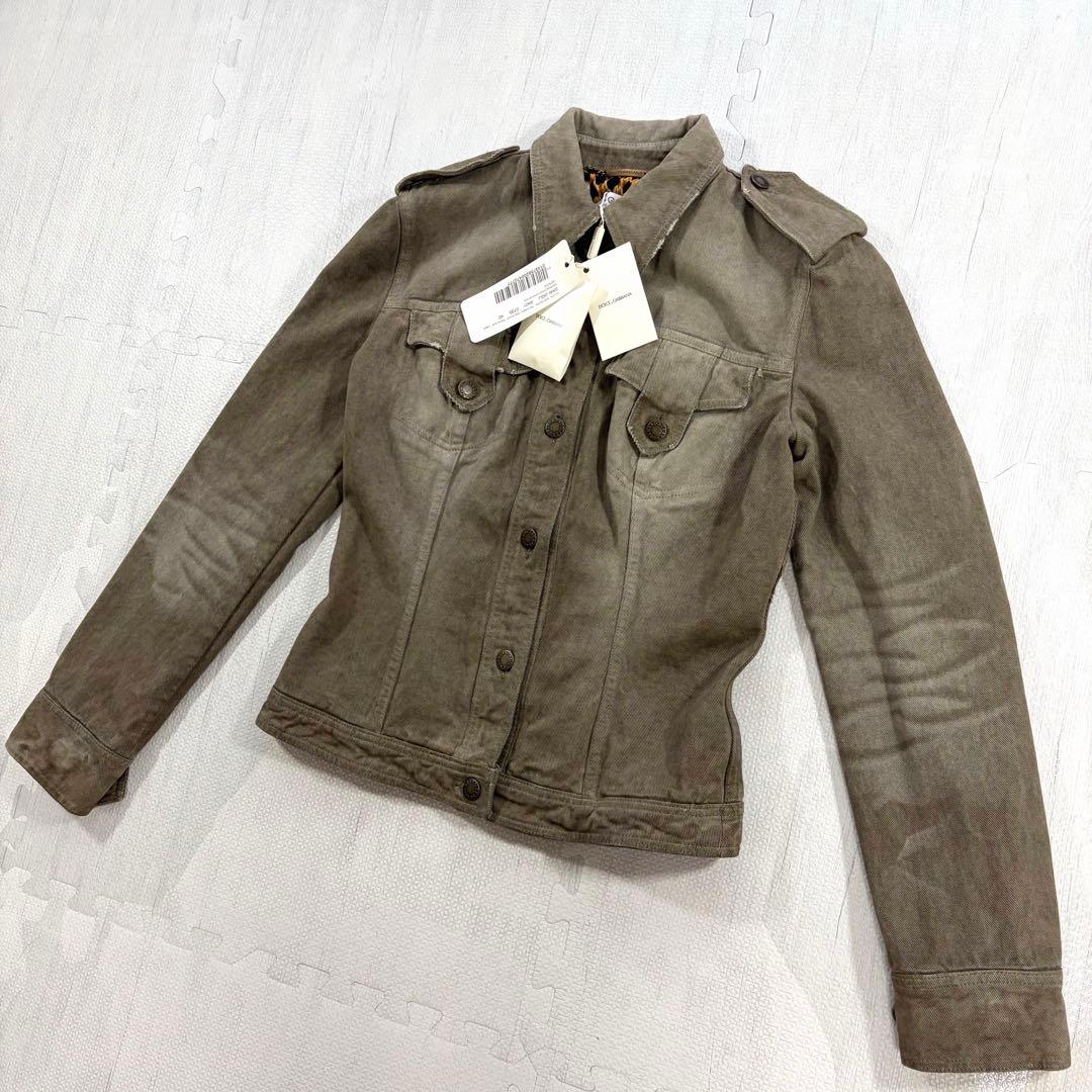 新品未使用 タグ付 ドルチェ&ガッバーナ ヒョウ柄 デニム ジャケット 40