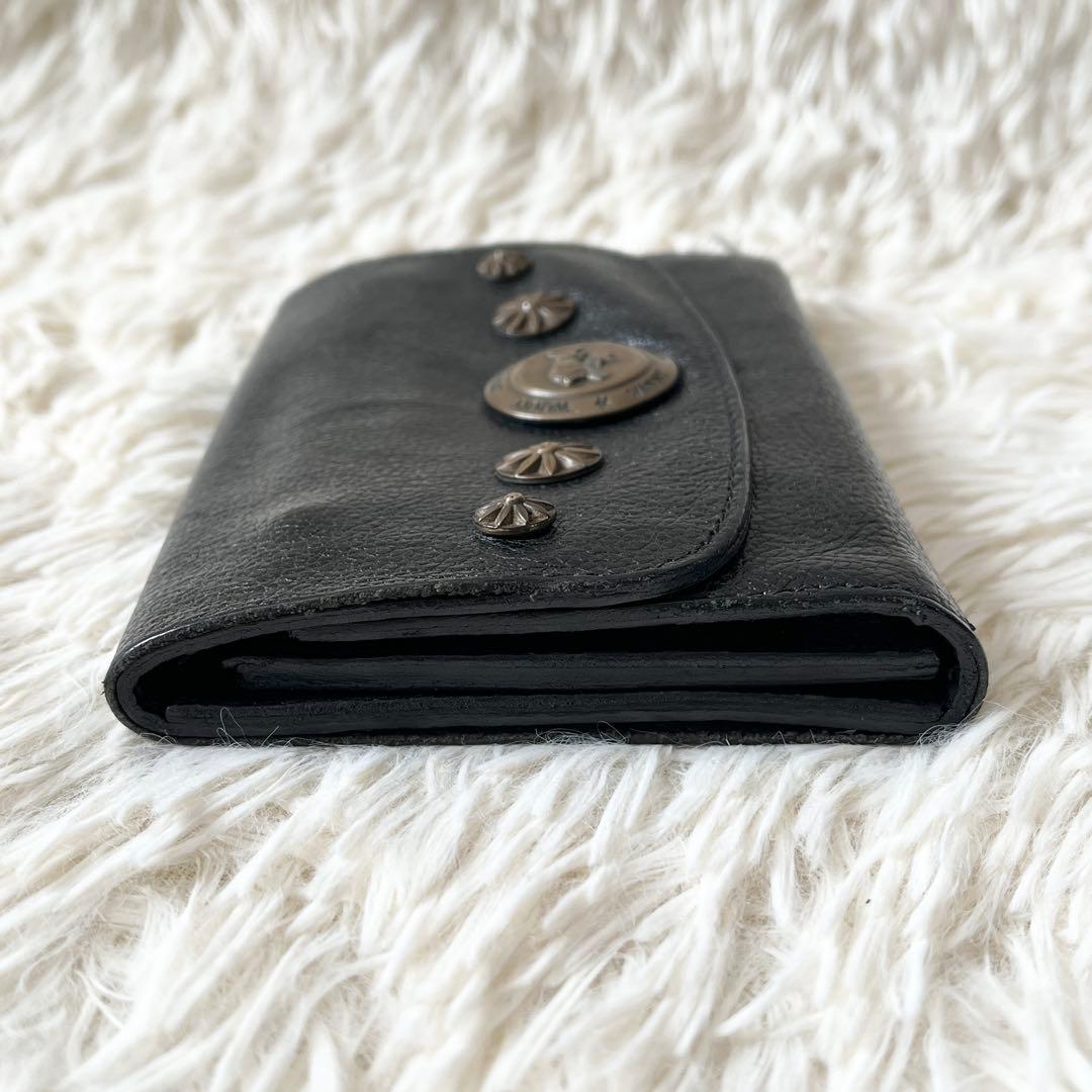 ⭐️美品⭐️　IL BISONTE　二つ折り財布　ワニーコレクション　ブラック