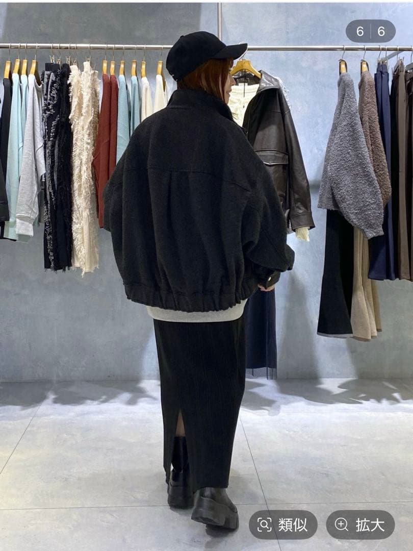 レプシィム　スライバーBIGブルゾン　モノトーンブラック