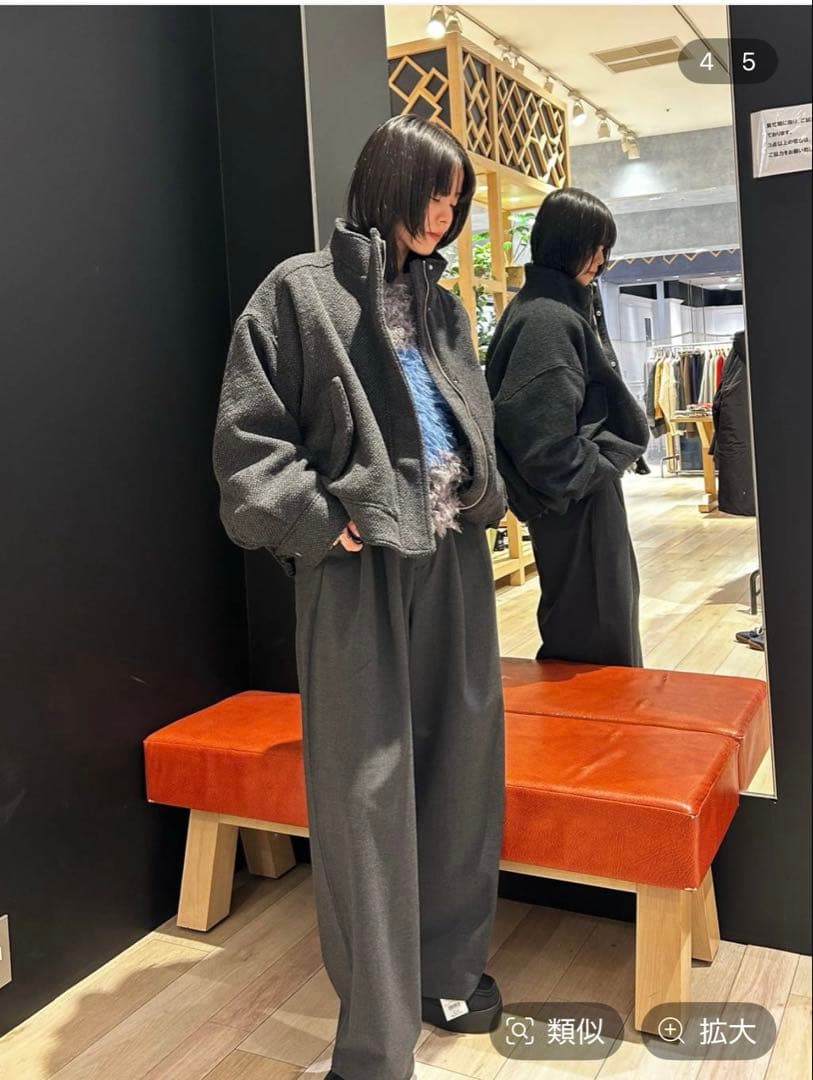 レプシィム　スライバーBIGブルゾン　モノトーンブラック