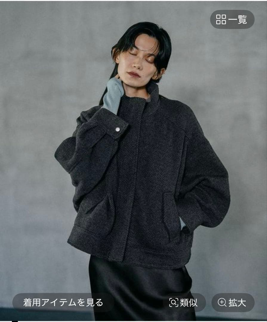 レプシィム　スライバーBIGブルゾン　モノトーンブラック