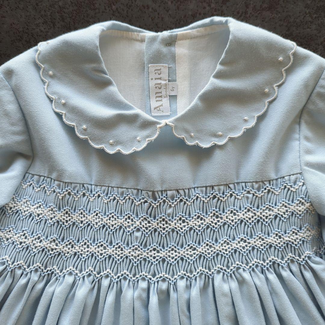 Amaia kids　６Ｙ　アマイアキッズ　スモッキングワンピース　ブルー　水色