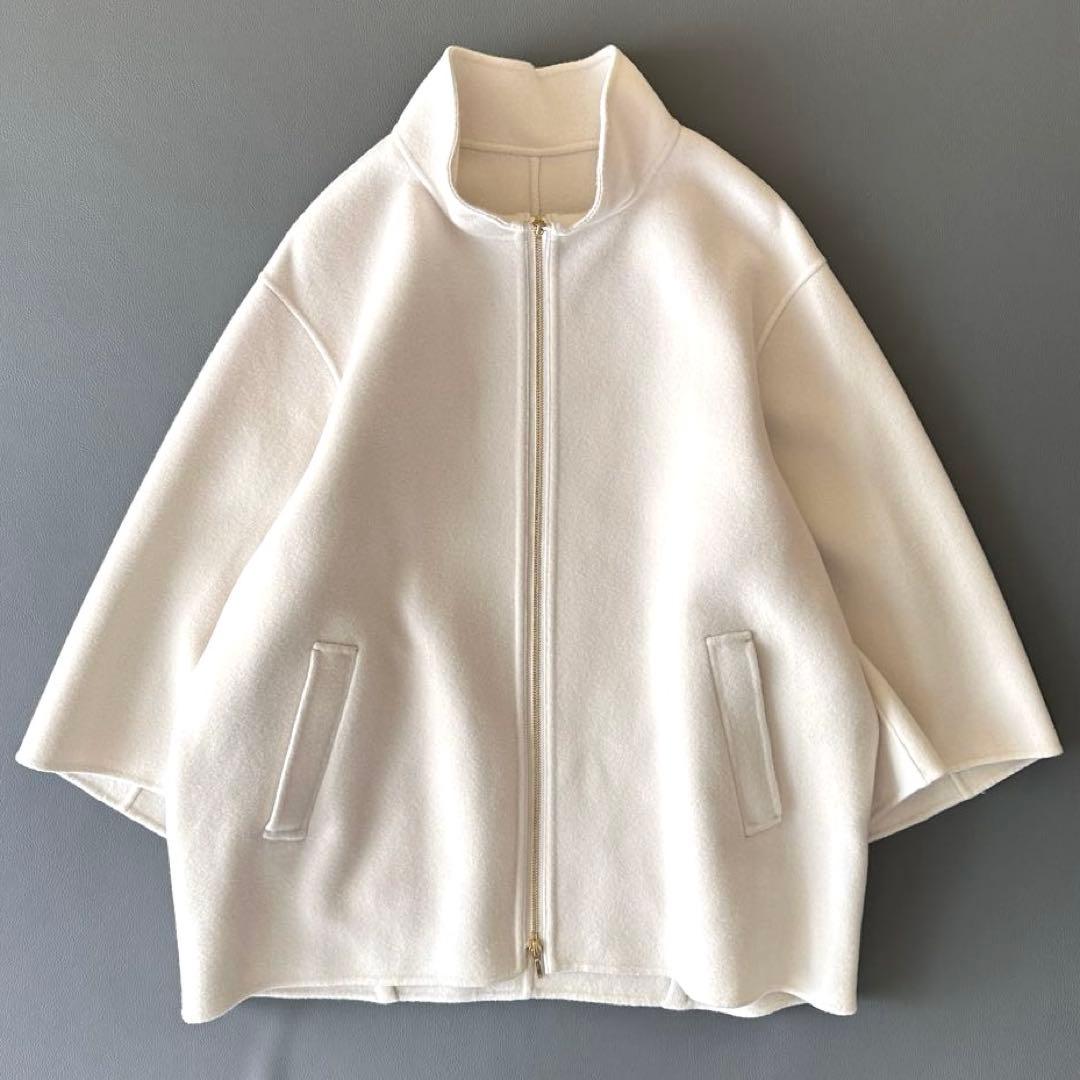 美品 希少 48サイズ 23区 ウールリバースタンドカラーコート 大きいサイズ