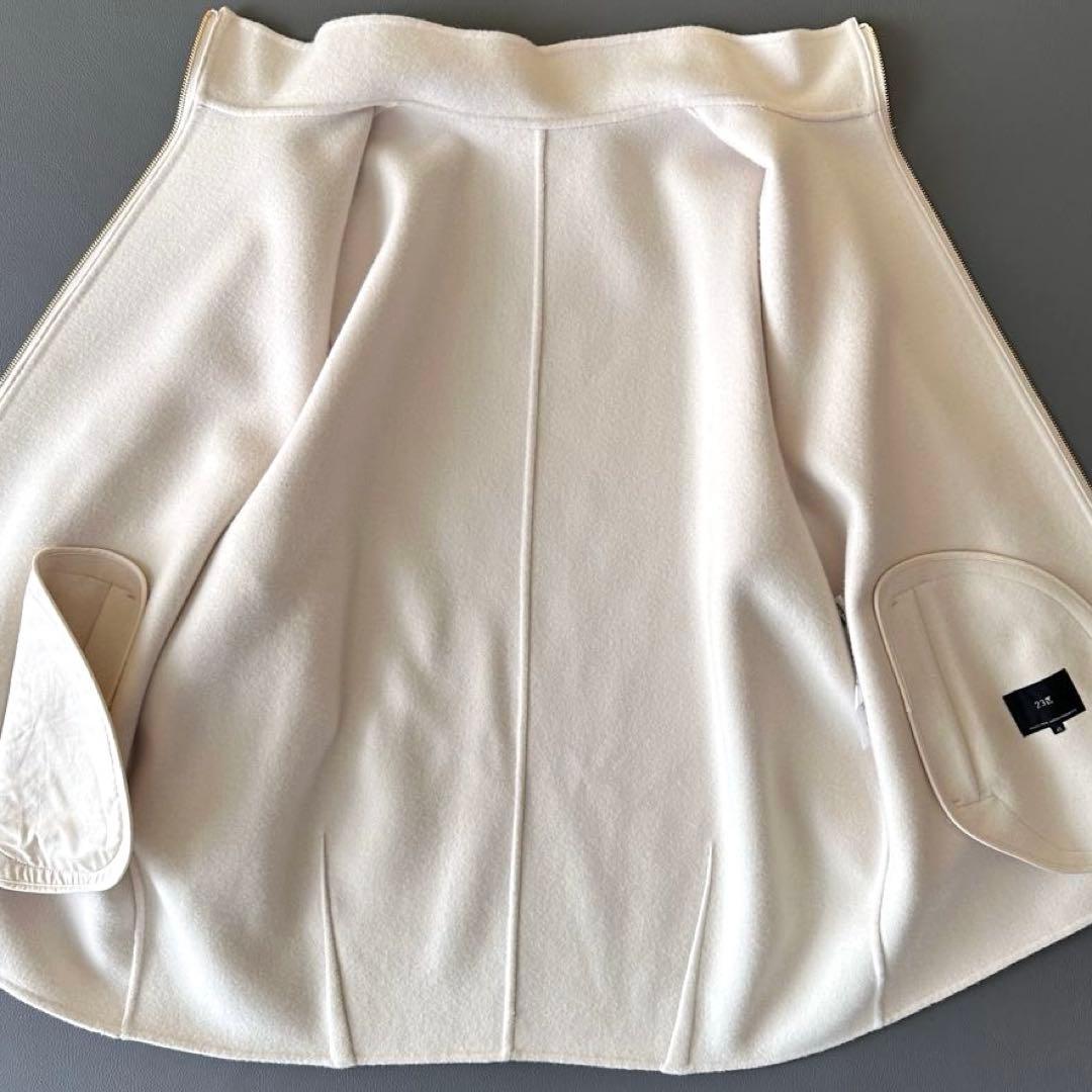 美品 希少 48サイズ 23区 ウールリバースタンドカラーコート 大きいサイズ