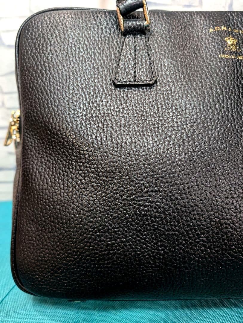 ♥美品♥AＤＭJ ショルダーバッグ レザー A4 通勤通学 ブラック