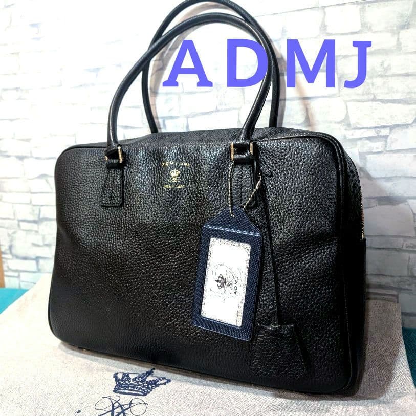 ♥美品♥AＤＭJ ショルダーバッグ レザー A4 通勤通学 ブラック