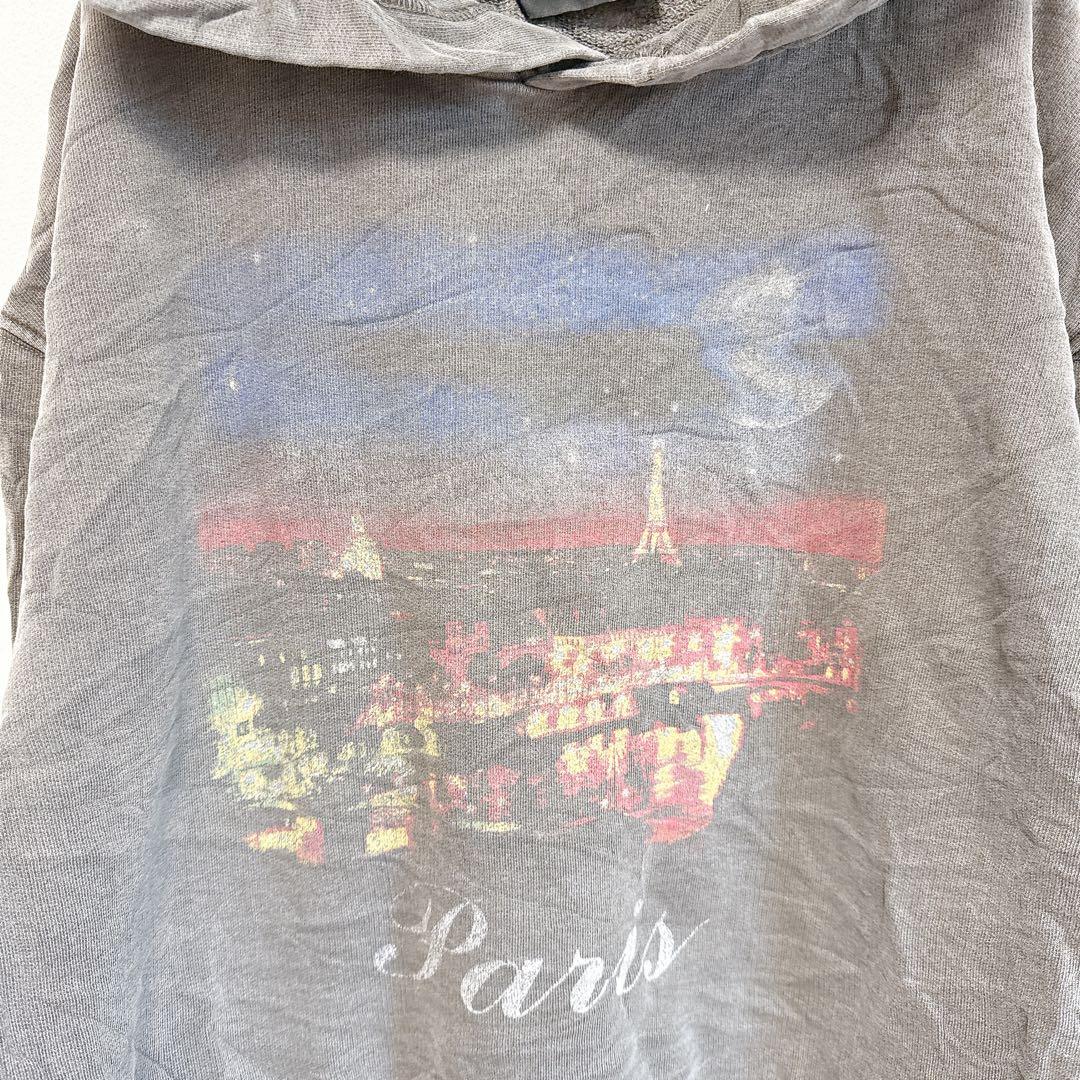 BALENCIAGA Parisプリント グレー 長袖　パーカー【S】バレンシア