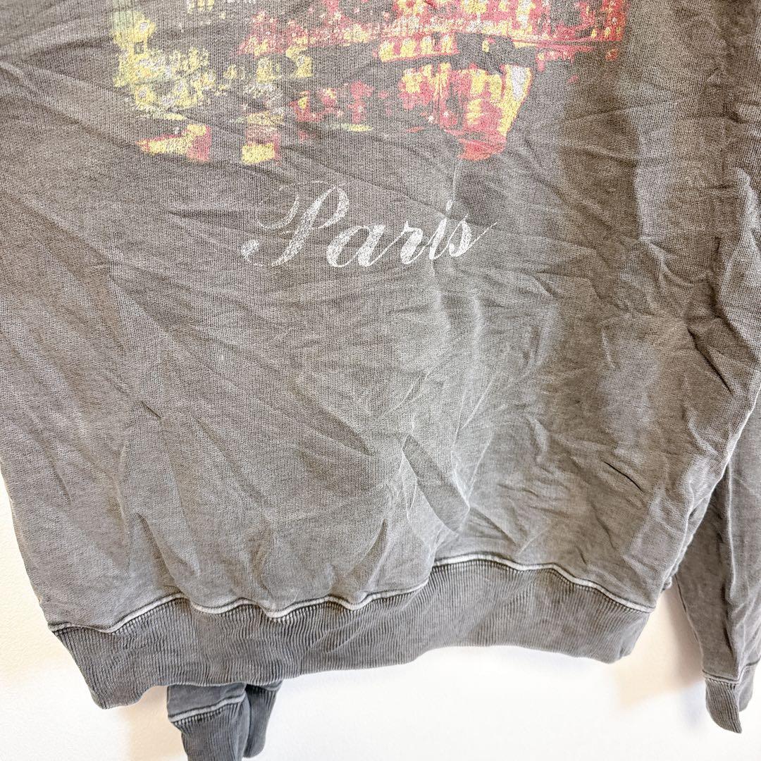 BALENCIAGA Parisプリント グレー 長袖　パーカー【S】バレンシア