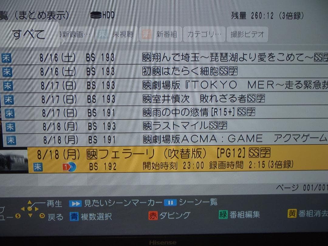 Panasonic DIGA ブルーレイレコーダー DMR-2W101