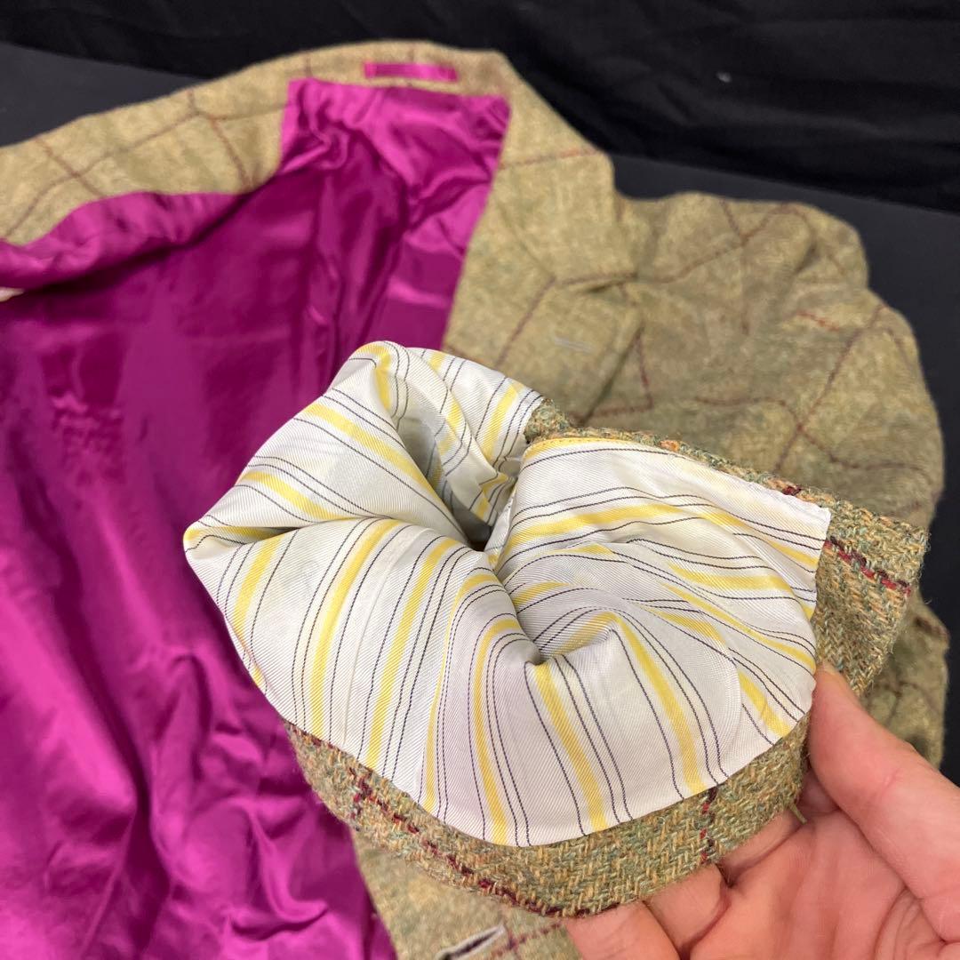 271-1 ラクアアンドシー チェック柄 ベージュスーツ サイズ52 (XL)