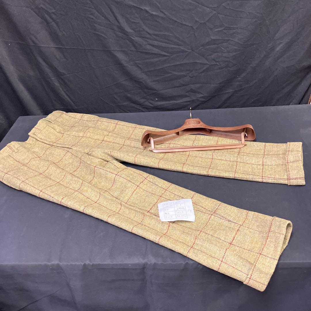 271-1 ラクアアンドシー チェック柄 ベージュスーツ サイズ52 (XL)