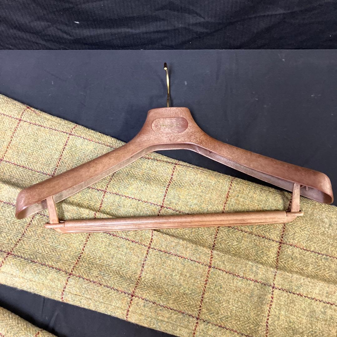 271-1 ラクアアンドシー チェック柄 ベージュスーツ サイズ52 (XL)