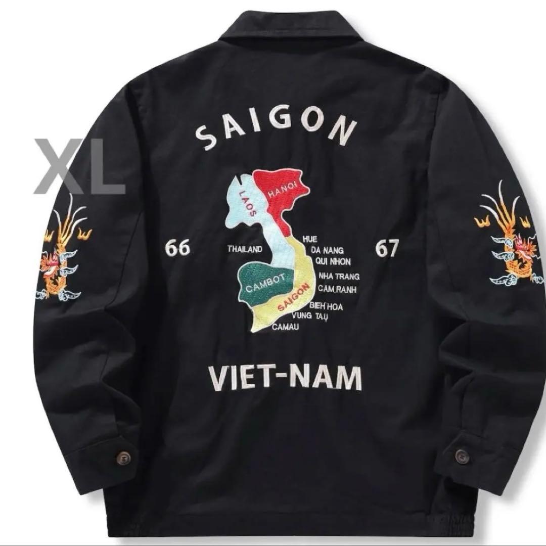 ベトジャン スーベニアジャケット60's 70's 黒XL