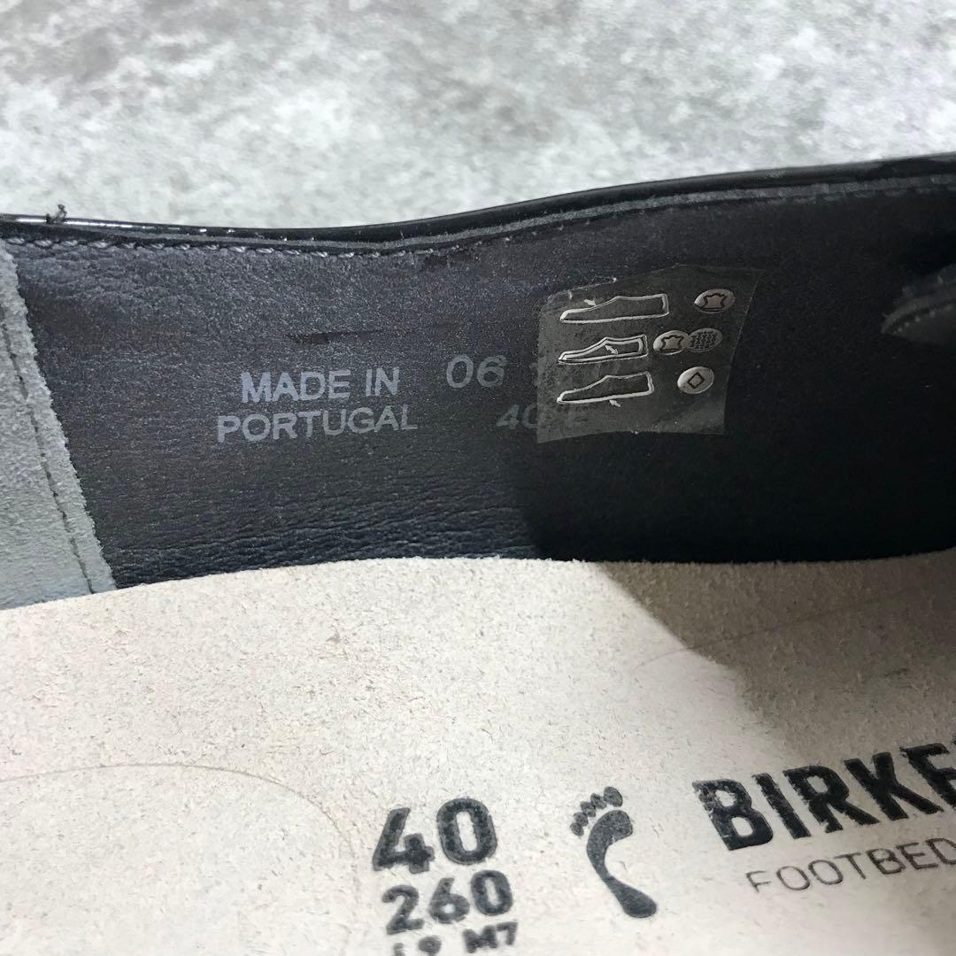 【未使用級】BIRKENSTOCK SAUNDERS ブラック　エナメル　40