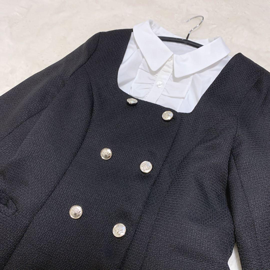 OLIVE des OLIVE クラシカルフリルカラージャケット ブラック F