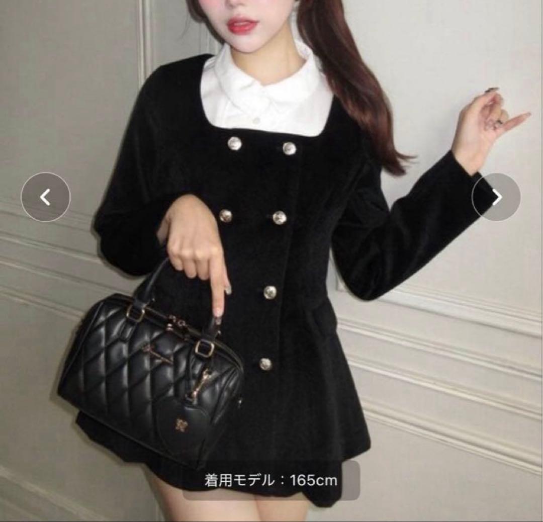 OLIVE des OLIVE クラシカルフリルカラージャケット ブラック F